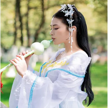 QIANJI Chino Hanfu borla tocado conjunto completo de bella mariposa horquilla de joyería accesorios para el cabello accesorios antiguos