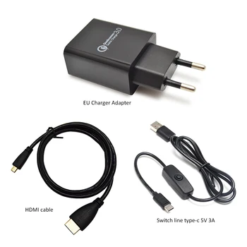 Raspberry Pi 4 B 4 GB/2 GB kit de 3 tipos de caso + UE adaptador de corriente + modificador de la línea de + 16 GB / 32 gb TF tarjeta + lector de tarjetas USB+cable HDMI