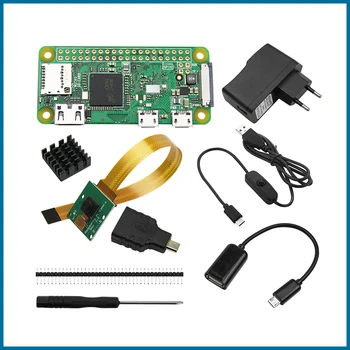 Raspberry Pi Cero/Cero W Starter Kit de Cámara de 5MP +RPI Cero W Caso de ABS+Disipador de Calor+ 5V2A Adaptador de Alimentación de+Kit Adaptador Mini HDMI