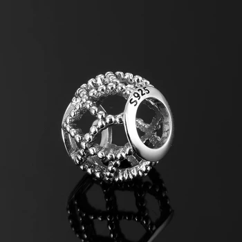 Real de la Plata Esterlina 925 2019 diseño creativo de Calado círculo de metal perlas de Ajuste Original europeu la Pulsera del Encanto de la Joyería