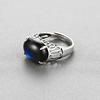 Real de la plata esterlina 925 naturales Labradorita oval 12*16 mm de piedras preciosas creativo retro anillo de la joyería fina para las mujeres de regalo de promoción tbj