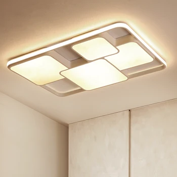 Rectángulo moderno techo de luz led para la sala de estar dormitorio, sala de estudio, blanco o negro 95-265V plaza de la lámpara de techo con RC