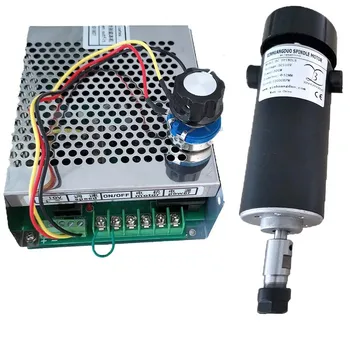 Refrigeración de aire de 0.5 kw CNC spindleMotor Kit de ER11 chuck 500W Motor de Husillo + fuente de Alimentación regulador de velocidad Para el Grabado
