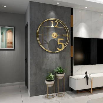 Reloj de pared Simple, con un diámetro de 50CmS, la luz y de lujo reloj, el gran muro clockartistic personalidad y moderno reloj de pared.