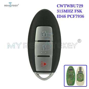 Remtekey llave Inteligente 3 botón de 315MHZ FSK ID46 PCF7936 CWTWBU729 para Nissan 2008 2009 2010 Versa Rogue Pathfinder