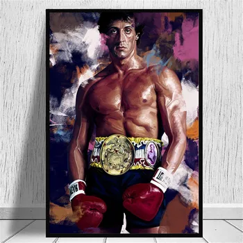 Resumen de Motivación de la Imagen de Rocky Balboa de Boxeo, Culturismo Lienzo de Pintura de Carteles Impresiones de Arte de la Pared de la Imagen para la Decoración del Hogar