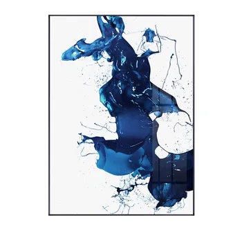 Resumen de Tinta Azul de la Lona Pintura de carteles y de impresión Creativa y moderna Casa de Arte decorativo de la Pared de Fotos para la Sala de estar Dormitorio