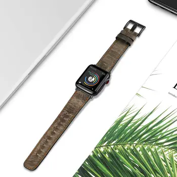 Retro de Cuero de Vaca correa para el Apple watch de 5 bandas, de 44 mm de 40 mm, correa, correa de reloj pulsera de iWatch banda de 38 mm 42 mm de la serie 4 3 accesorios