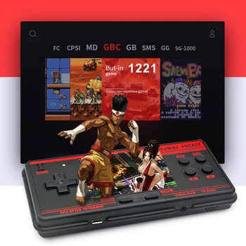 Retro de la Consola de juegos de Vídeo con 1221 Juegos AV Cable de Salida de la Consola Portátil de la ayuda 8 Formatos de los Juegos de 16 Bits Controlador