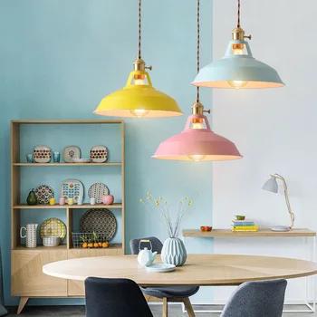 Retro estilo Industrial Colorido Restaurante de la cocina de la casa de la lámpara Colgante de luz de la Vendimia Colgante de Luz de lámpara lámparas Decorativas