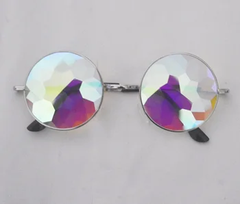 Round Metal Frame Gafas De Caleidoscopio