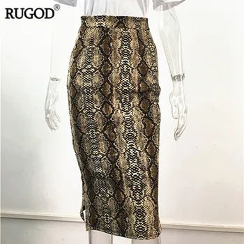 RUGOD 2020 Nuevo de la Calle Alta de Multi-color de Leopardo Sexy de las Mujeres Falda Larga Saia Slim Fit Straight Moda Speacial Faldas Más el Tamaño