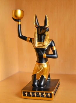 Sala De Estar De Estilo Egipcio Decoración Perro Dios Anubis De Escritorio De Creative Titular De La Vela De Hogar De Adorno Regalo Decoraciones