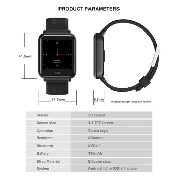 Samrt reloj 2020 Q9 de la Presión Arterial Monitor de Ritmo Cardíaco IP67 Deporte de Fitness Trakcer Reloj de los Hombres mejor que haylou smart watch 2