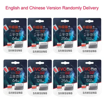 SAMSUNG Micro SD de 256 gb 128 GB 64 GB 32 GB EVO Plus Tarjetas MicroSD Tarjeta de Memoria EVO+ SDHC SDXC Max 100 m/s C10 TF Trans Flash de 512 GB