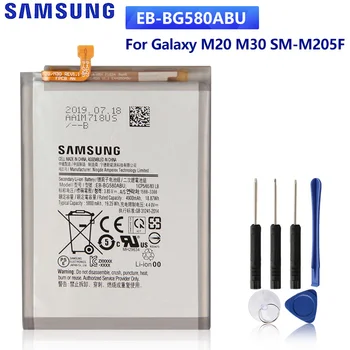SAMSUNG Original del Reemplazo de la Batería EB-BG580ABU Para Samsung Galaxy M20 M30 SM-M205F Auténtica de las Baterías para Teléfono de 5000mAh