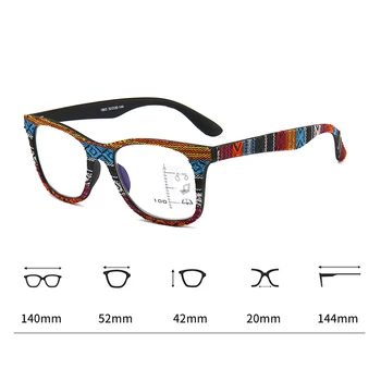 Seemfly Gafas de Lectura Con Imitación de Madera de Grano Nuevo Inteligente Multifocal Progresiva de la Presbicia de Gafas de Ver de Lejos Y de Cerca