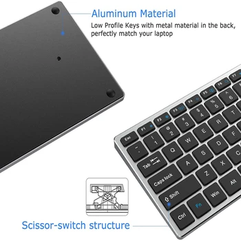 SeenDa ruso/francés /alemán/reino unido/estados unidos Inalámbrica Bluetooth, teclado para Tablet Multi Dispositivo Inalámbrico Recargable teclado