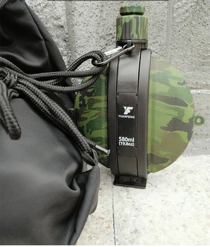 Senderismo Militar Plegable Botella de Agua 580ml de Silicona para Acampar al aire libre a Prueba de Fugas Tour Hervidor de Agua Con Brújula