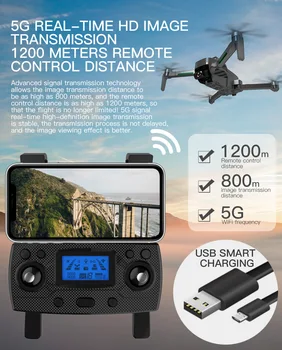 SG906 Max/SG906 pro2/ SG906 PRO Drone Con 5G 4K EVO UHD Mecánica Cardán Cámara Wifi GPS Drones Distancia de 1.2 km de Vuelo 26 Minutos