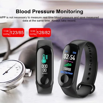 SHAOLIN Banda Inteligente Bluetooth Reloj Inteligente de Fitness Tracker Inteligente de Pulsera de la Salud del Sueño de la Presión Arterial Monitor de Ritmo Cardíaco Pulsera