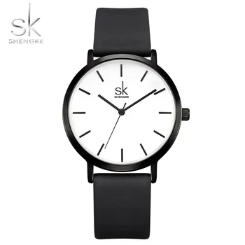 SHENGKE parte Superior de la Marca de Moda de Cuarzo Reloj de Señoras Reloj de Cuero de Alta Calidad Reloj de relojes Relogio Fasculino
