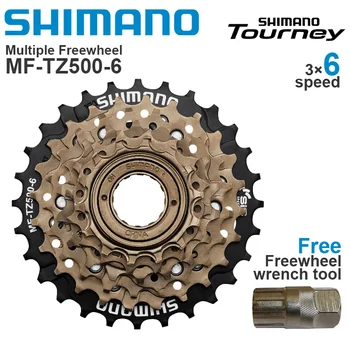 SHIMANO TOURNEY TZ500 6/7v Cassette de Bicicleta de Montaña Libre de hilos de Metal de la rueda Dentada 6/7 Velocidad de Piezas de Bicicleta Accesorios Originales