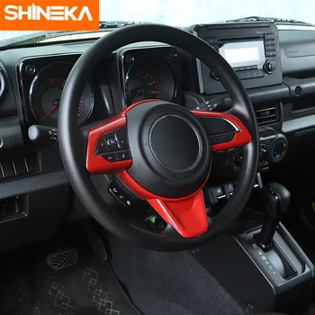 SHINEKA Interior Accesorios para Suzuki Jimny Volante de Auto Panel de la Decoración de la Cubierta de Pegatinas para Suzuki Jimny 2019 2020