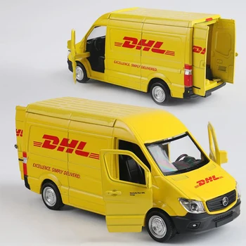 Simulación de 1/36 de la Aleación de DHL Camión Diecasts de Coches de Juguete de Metal Vehículo de Juguete Modelo de Coche Tire hacia Atrás de la Furgoneta Modelo de Coche Para Niño de la Colección de DON