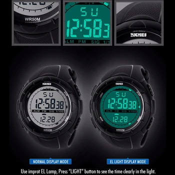 SKMEI de la Marca de los Hombres de los Relojes de la PU de la Correa de la Simple LED Digital Militares de la Alarma del Reloj del Deporte Electrónico Reloj Impermeable 30m
