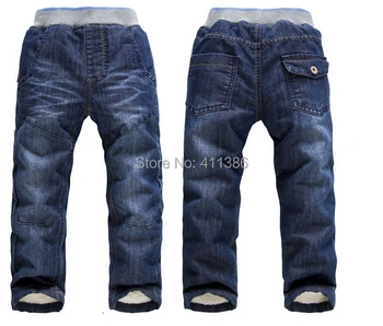 SKZ-309 de la Nueva Llegada Niños Grueso Invierno Cálido Pantalones de los Niños de la Moda de Pantalones Jeans de los Bebés En Stock Retail