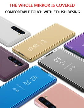 Smart Espejo Flip Case Para Samsung Galaxy Note 10 9 8 S10 S9 S8 S20 Más A50 A51 A70 A71 A50S A70S A10 A20 A30 Cubierta de la Capa Coque
