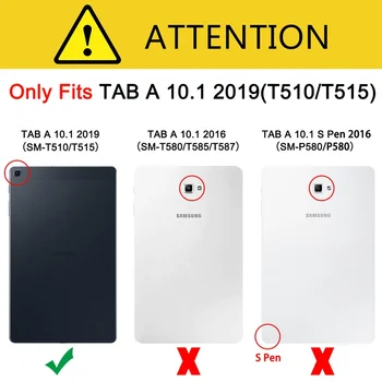 Smart funda de cuero para Samsung Galaxy Tab UN 2019 SM-T515 T510 T515 Funda Tablet cubierta del Soporte para Samsung Tab 10.1 2019 caso