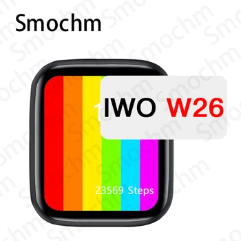 Smochm IWO W26 W26M Ver 6 Reloj Inteligente de 44 mm 40 mm 1.75 pulgadas de Pantalla Infinita Impermeable de la Temperatura de la Presión Arterial para iOS Androd