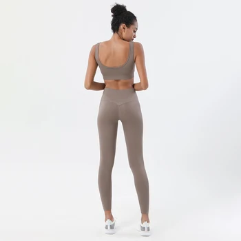 SOISOU 2 Pcs/set de Punto sin costuras de la Aptitud de la Yoga de la Mujer a la del Chándal de Sportswear Formación Traje de Ropa de Mujer en el Gimnasio de Yoga De 8 Colores