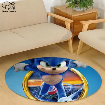Sonic personaje de anime patrón Cuadrado Anti-deslizante Piso Estera 3D Alfombra antideslizante Mat Comedor Sala de estar Suave Alfombra del Dormitorio