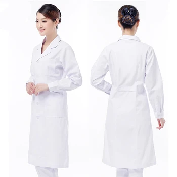Spa uniformes Blanca bata de Algodón Slim ropa de trabajo Uniformes de Salón de Belleza de ropa de trabajo 2020 Nuevo Unisex Bata de laboratorio del Servicio de salud Bata de Laboratorio
