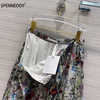 SPENNYMOOR 2020 Primavera Verano de la Pista de aterrizaje de la Marca Flor de Impresión de Bohemia Falda Larga Mujer Elegante Falda Maxi