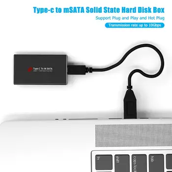 SSD mSATA de Caso Cuadro 10 gbps Tipo C USB3.1 Estado Sólido Ultra-rápido y de Gran Capacidad de Transferencia de Datos de la Unidad de alojamiento Externo
