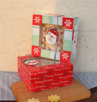 StoBag 10pcs Feliz Navidad Cupcake Cajas de Turrón de Chocolate de Decoración de Torta de Suministros de Eventos y fiestas DIY hechos a Mano Paquete de Regalo