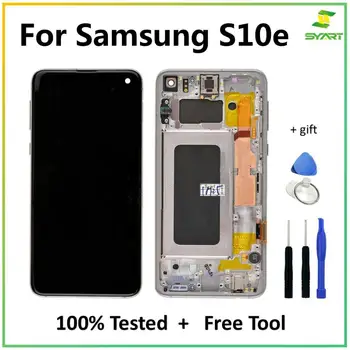 Super AMOLED De Samsung Galaxy S10e SM-G9700 G970F/DS G970U G970W Pantalla LCD de Pantalla Táctil Con Marco Para S10e SM-G9700 LCD