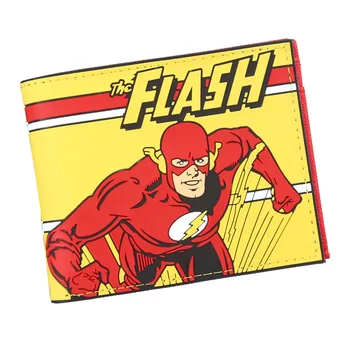 Superhéroe de cómic de Flash Mens de Crédito Titular de la Tarjeta Monedero Bifold ID Efectivo Monedero del Embrague