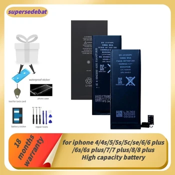 Supersedeba para el Iphone 5 Batería para el Iphone 6 Original para el Iphone 4 4s 5 5s 5c Se 6, 6 Plus 6s 6s Plus 7 7 8 8 Plus Bateria