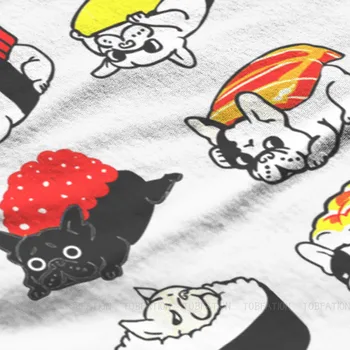 Sushi Frenchie Hip Hop Camiseta Bulldog francés Perro Amante Casual Más el Tamaño de la Camiseta de la Venta Caliente T-shirt Para Hombres, Mujeres