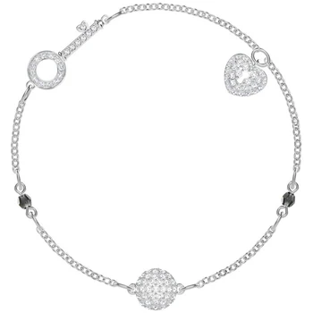 SWA Exquisita Nueva forma de Corazón de Cristal de Plata de la Cerradura de la Llave Magnética de la Pulsera de las Señoras Elegantes de Lujo de la Joyería Único Retro
