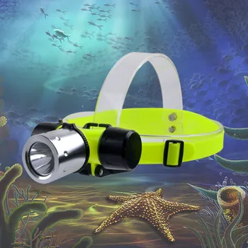 T6 LED Buzo Luz de Buceo de la Luz de la Natación de los Faros Submarino Linterna Submarina de la Cabeza de la Antorcha
