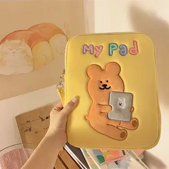 Tablet bolsa para la protección del iPad bolsa de dibujos animados Lindo Bordado de 10 10.8 11 13 almohadilla de almacenamiento de manga oso ipad pro de 12 9 caso 2020