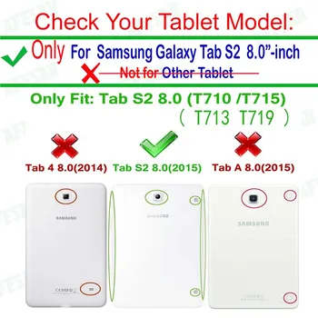 Tabletas de Caso para samsung galaxy tab s2 8.0 caso de cuero de la PU Flip Cover para samsung tab s2 8.0 T710 T713 T715 T719 caso+Película+Lápiz
