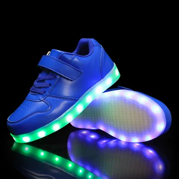 Tamaño 25-37 Niños Led Zapatos Brillantes Zapatillas de deporte Niño Krasovki con luz de fondo Luz USB de Zapatos Luminoso Zapatillas de deporte para Niños Niñas