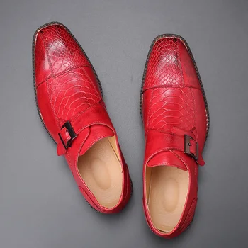 Tamaño Grande 38-48 Los Hombres De La Boda Vestido De Fiesta Zapatos De 2020 Lujo Patrón De Cocodrilo Con Hebilla De Zapatos Planos Diseñador De Moda Zapatos De Banquetes